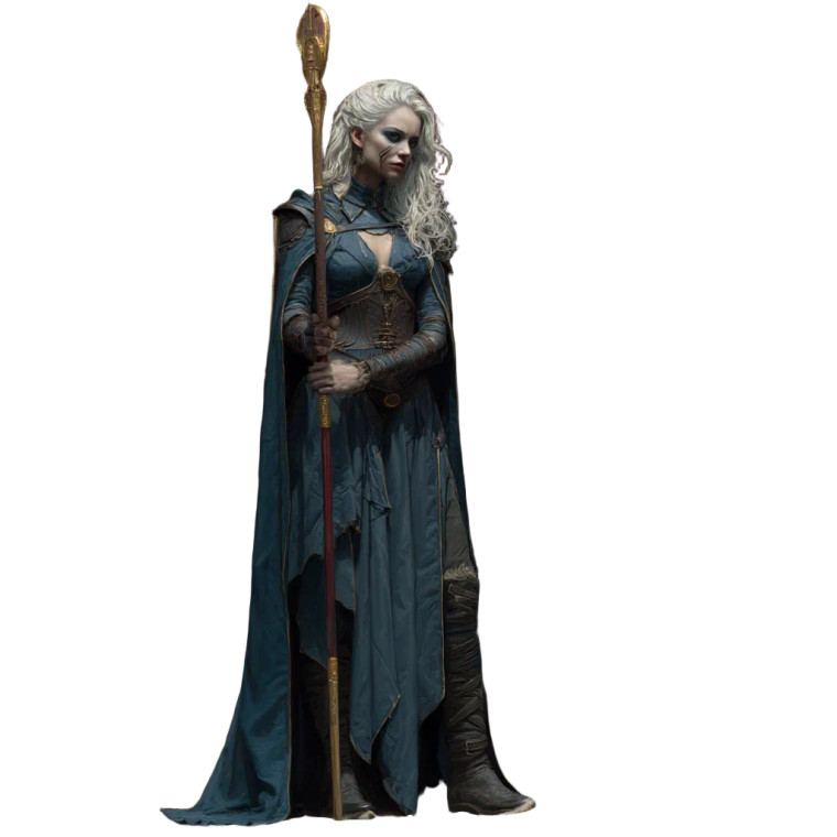 Sorceress With Staff Vinyl Car Decal Sticker – Waterproof & UV-Resistant 8"