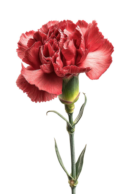 Red Carnation Flower Vinyl Car Decal Sticker – Waterproof & UV-Resistant 8"