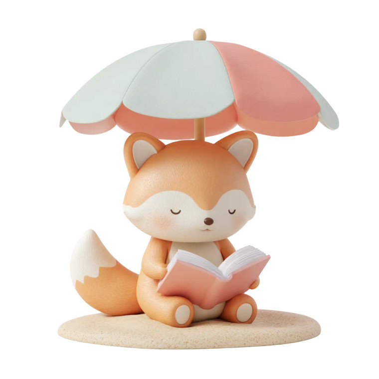 Cute Fox Reading Vinyl Car Decal Sticker – Waterproof & UV-Resistant 8"
