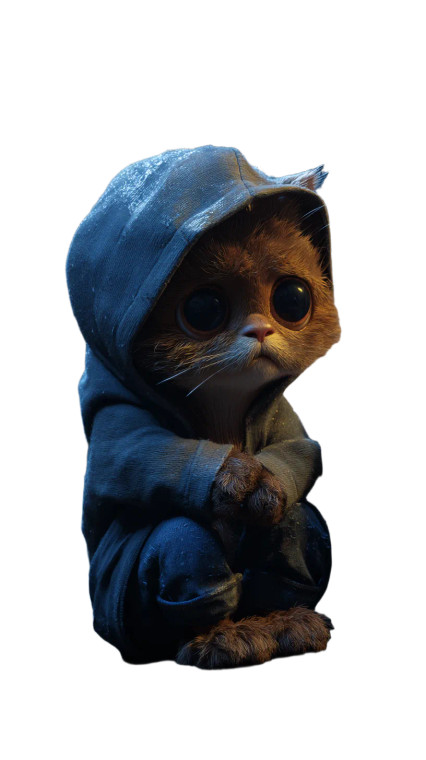 Sad Fluffy Cat Vinyl Car Decal Sticker – Waterproof & UV-Resistant 8"