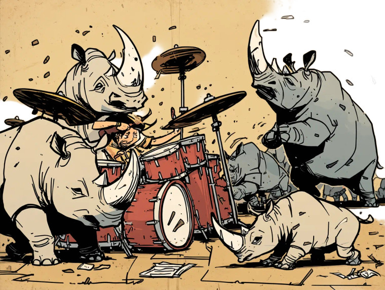 Cymbal Crash Rhinos Vinyl Car Decal Sticker – Waterproof & UV-Resistant 8"