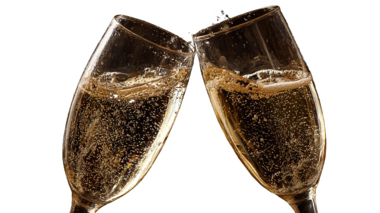 Champagne Glasses Cheers Vinyl Car Decal Sticker – Waterproof & UV-Resistant 8"