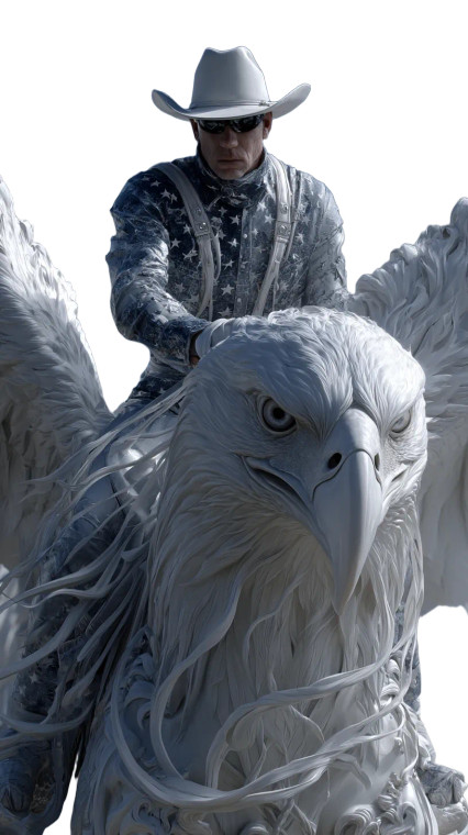 Patriotic Eagle Rider V3 Vinyl Car Decal Sticker – Waterproof & UV-Resistant 8"