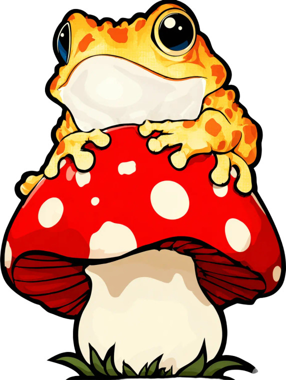 Frog Under Mushroom V2 Vinyl Car Decal Sticker – Waterproof & UV-Resistant 8"
