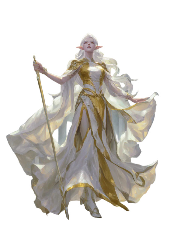 Ethereal Elf Priestess V2 Vinyl Car Decal Sticker – Waterproof & UV-Resistant 8"