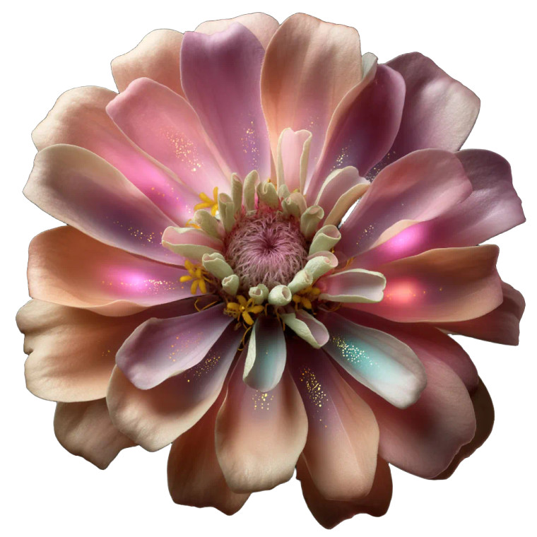 Glowing Zinnia Flower Vinyl Car Decal Sticker – Waterproof & UV-Resistant 8"