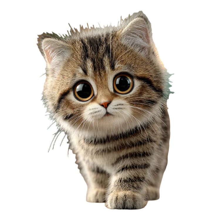 Adorable Fluffy Kitten Vinyl Car Decal Sticker – Waterproof & UV-Resistant 8"