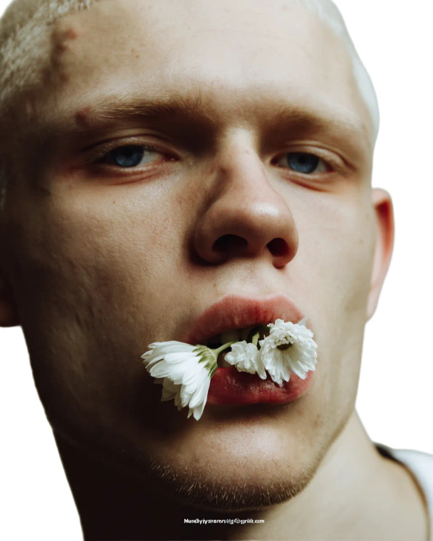 Albino Model Portrait Vinyl Car Decal Sticker – Waterproof & UV-Resistant 8"
