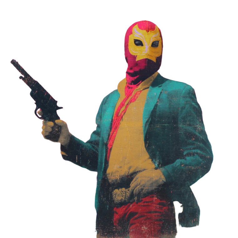 Cowboy Luchador Vinyl Car Decal Sticker – Waterproof & UV-Resistant 8"