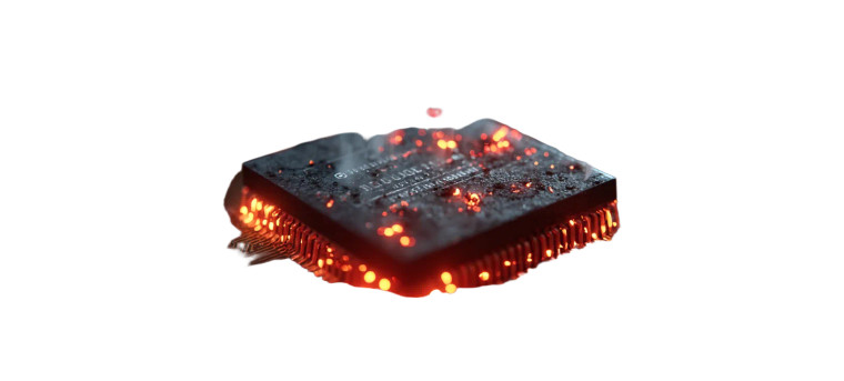 Overheating Microchip Vinyl Car Decal Sticker – Waterproof & UV-Resistant 8"