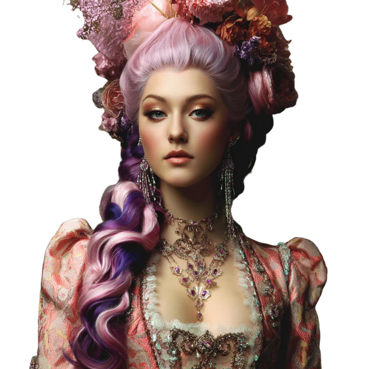 Elegant Rococo Woman Vinyl Car Decal Sticker – Waterproof & UV-Resistant 8"