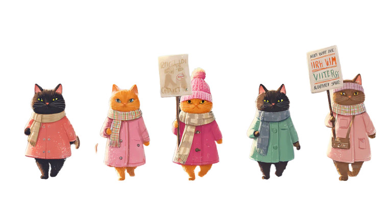 Proud Marching Cat Vinyl Car Decal Sticker – Waterproof & UV-Resistant 8"