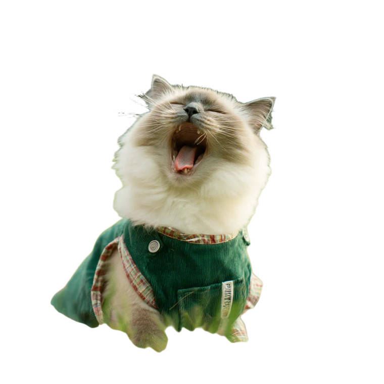 Yawning Ragdoll Cat Vinyl Car Decal Sticker – Waterproof & UV-Resistant 8"