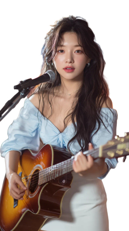 Korean Singer With Guitar Vinyl Car Decal Sticker – Waterproof & UV-Resistant 8"