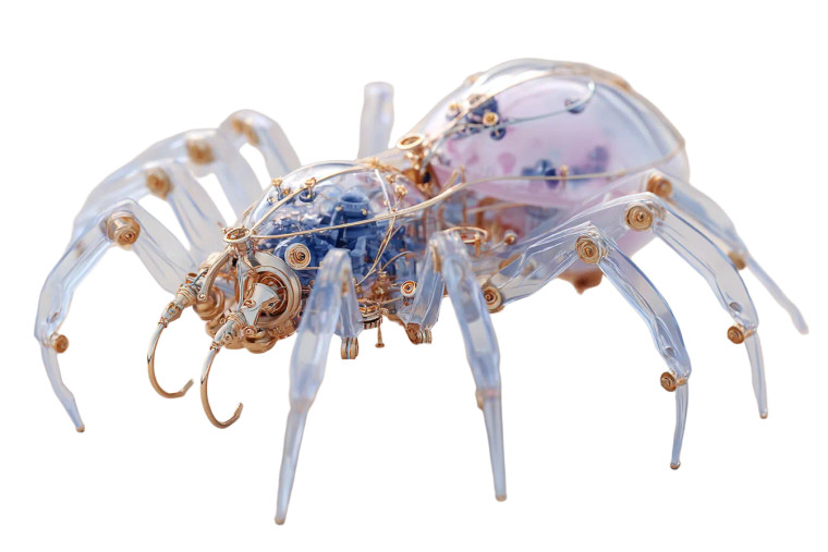 Mechanical Spider Art Vinyl Car Decal Sticker – Waterproof & UV-Resistant 8"