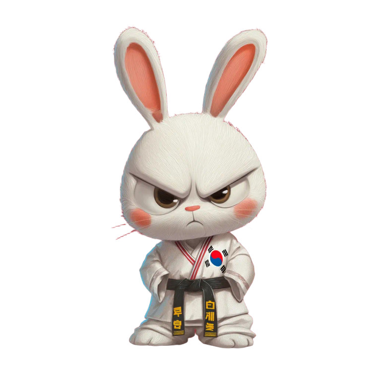 Angry Korean Bunny Vinyl Car Decal Sticker – Waterproof & UV-Resistant 8"