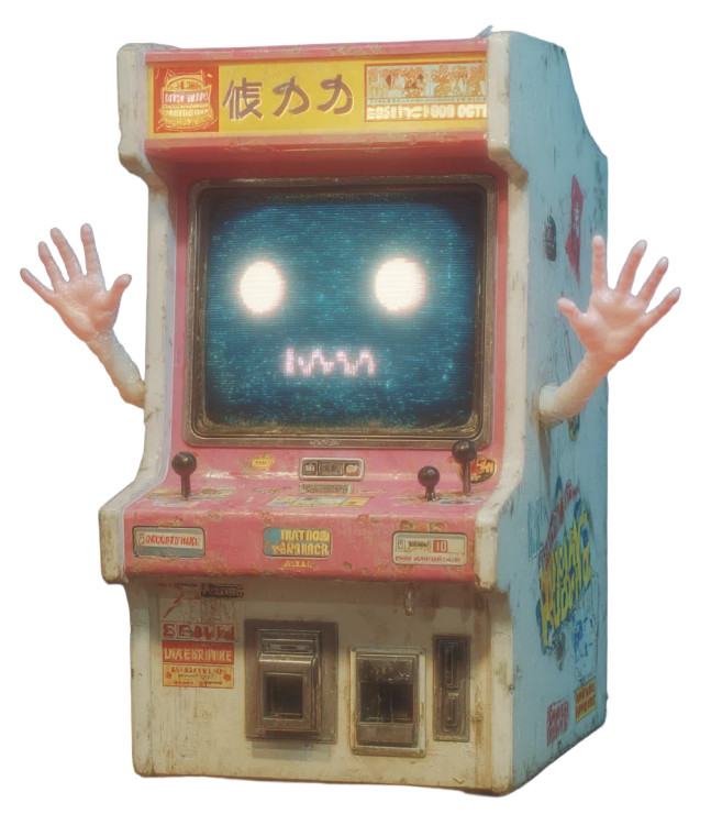 Cursed Arcade Cabinet Vinyl Car Decal Sticker – Waterproof & UV-Resistant 8"