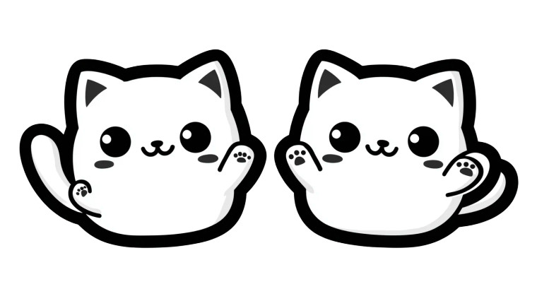 Cute Cartoon Cats V3 Vinyl Car Decal Sticker – Waterproof & UV-Resistant 8"