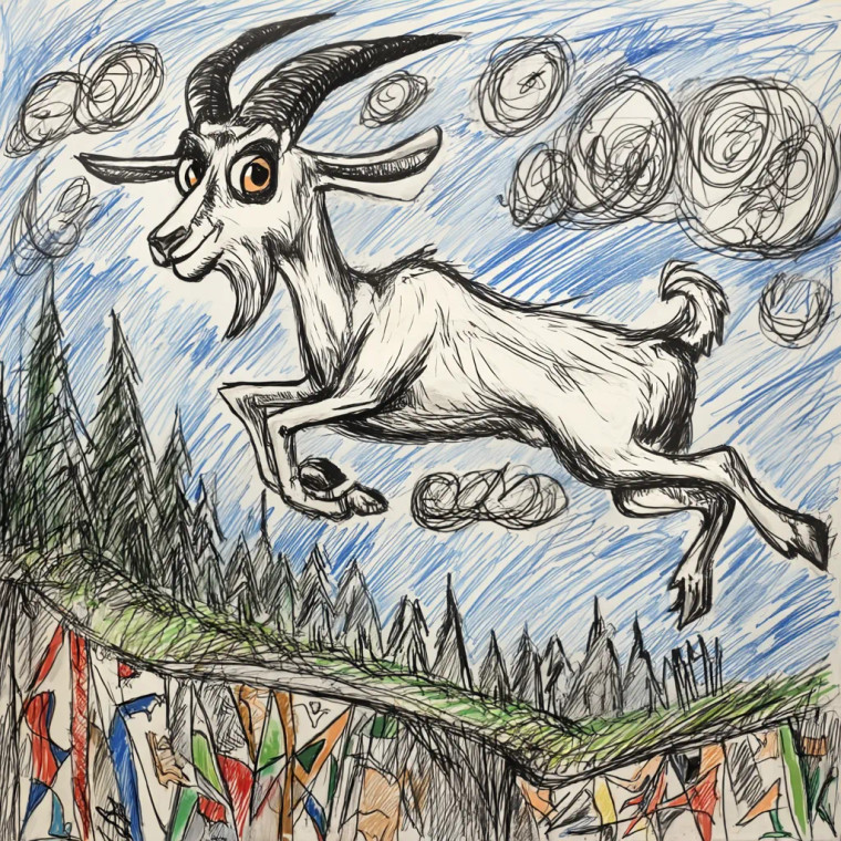 Jumping Goat Vinyl Car Decal Sticker – Waterproof & UV-Resistant 8"