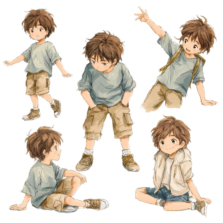 Dynamic Boy Poses Vinyl Car Decal Sticker – Waterproof & UV-Resistant 8"