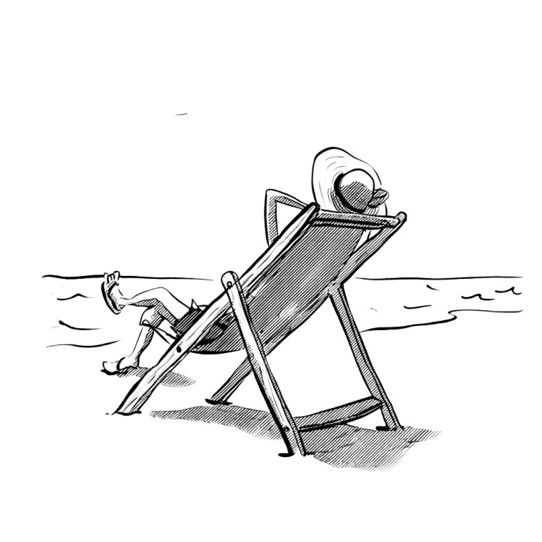 Empty Beach Chair Vinyl Car Decal Sticker – Waterproof & UV-Resistant 8"