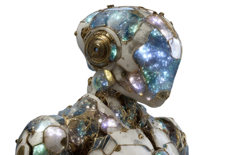 Glowing Robot Vinyl Car Decal Sticker – Waterproof & UV-Resistant 8"