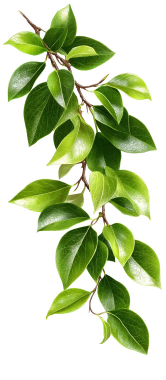 Green Leaf Branch V2 Vinyl Car Decal Sticker – Waterproof & UV-Resistant 8"