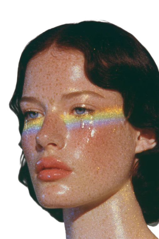 Rainbow Tears Woman Vinyl Car Decal Sticker – Waterproof & UV-Resistant 8"