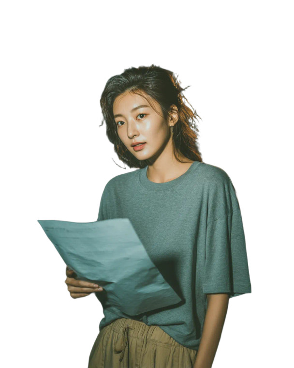 Korean Actress Preparing Vinyl Car Decal Sticker – Waterproof & UV-Resistant 8"