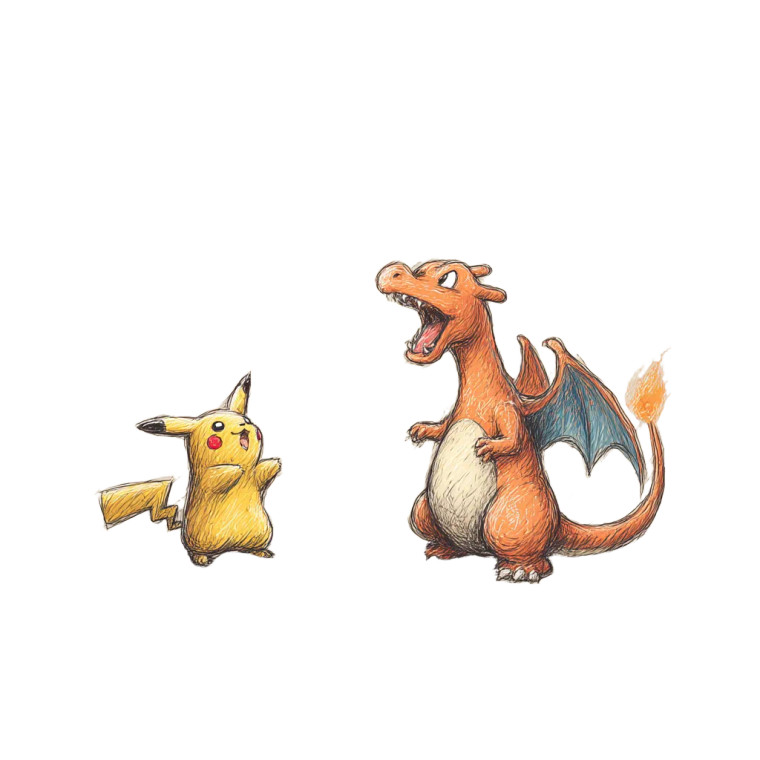 Charizard Vs Pikachu V4 Vinyl Car Decal Sticker – Waterproof & UV-Resistant 8"