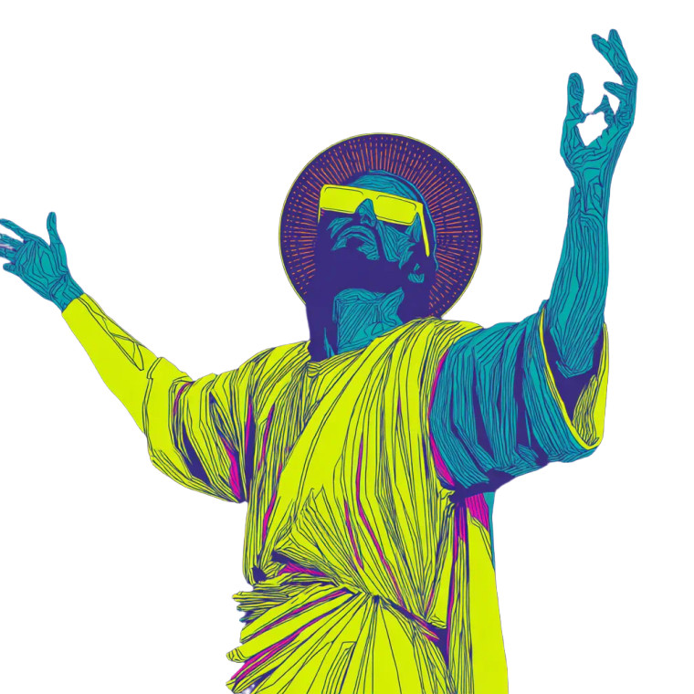 Dancing Jesus Rave Vinyl Car Decal Sticker – Waterproof & UV-Resistant 8"