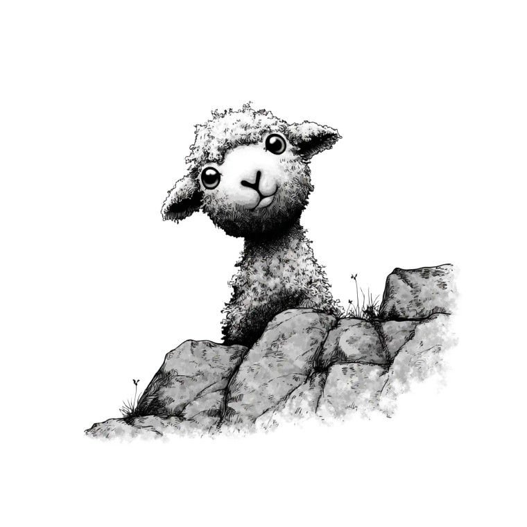 Lichen Baby Sheep Vinyl Car Decal Sticker – Waterproof & UV-Resistant 8"