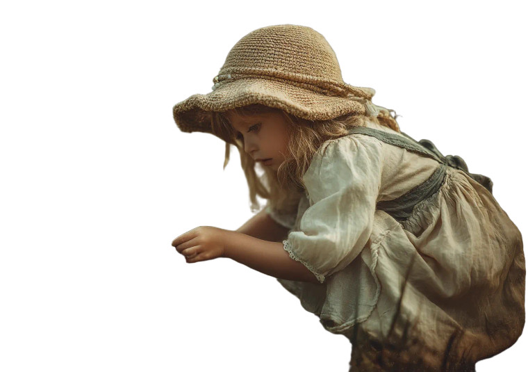 Girl Picking Strawberries Vinyl Car Decal Sticker – Waterproof & UV-Resistant 8"