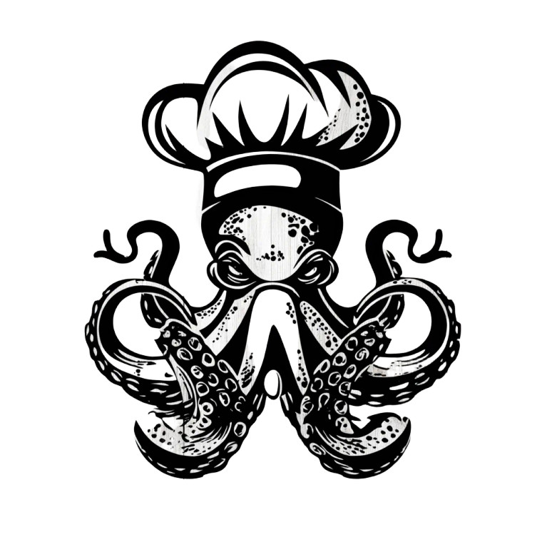 Octopus Chef V2 Vinyl Car Decal Sticker – Waterproof & UV-Resistant 8"
