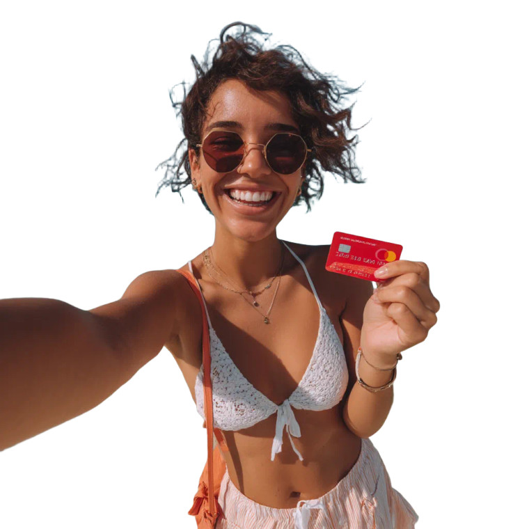 Girl With Credit Card Vinyl Car Decal Sticker – Waterproof & UV-Resistant 8"