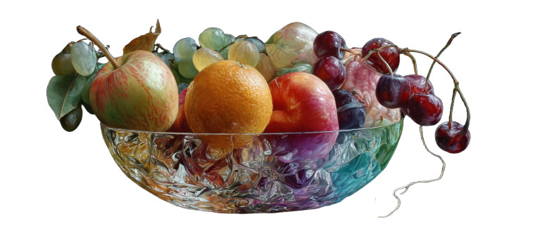 Rainbow Fruit Bowl Vinyl Car Decal Sticker – Waterproof & UV-Resistant 8"