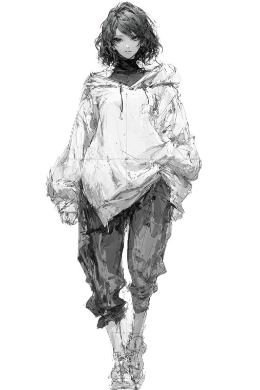 Anime Figure Sketch Vinyl Car Decal Sticker – Waterproof & UV-Resistant 8"