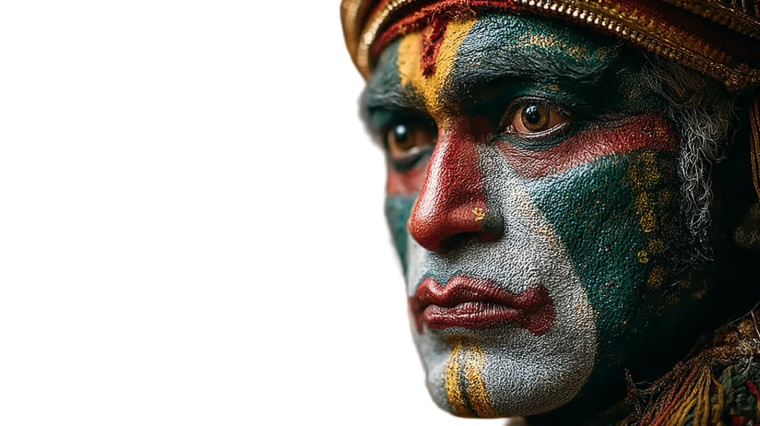Kathakali Dancers Portrait Vinyl Car Decal Sticker – Waterproof & UV-Resistant 8"