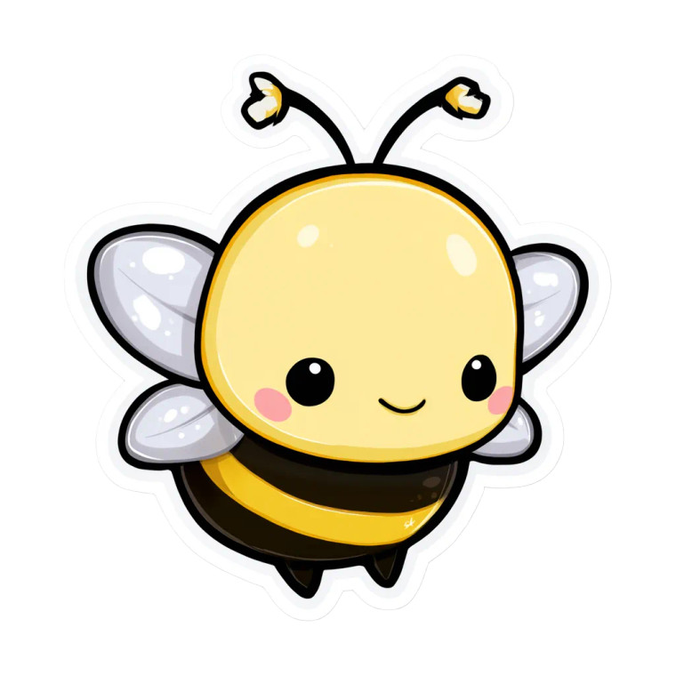 Chibi Bee Sticker Vinyl Car Decal Sticker – Waterproof & UV-Resistant 8"