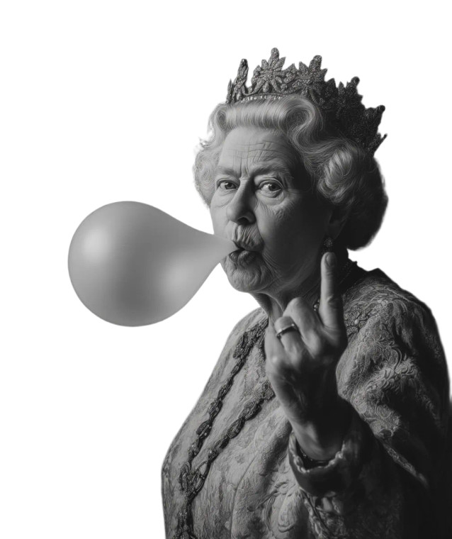 Rebellious Queen Elizabeth Vinyl Car Decal Sticker – Waterproof & UV-Resistant 8"