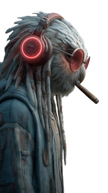 Cyberpunk Owl Humanoid Vinyl Car Decal Sticker – Waterproof & UV-Resistant 8"