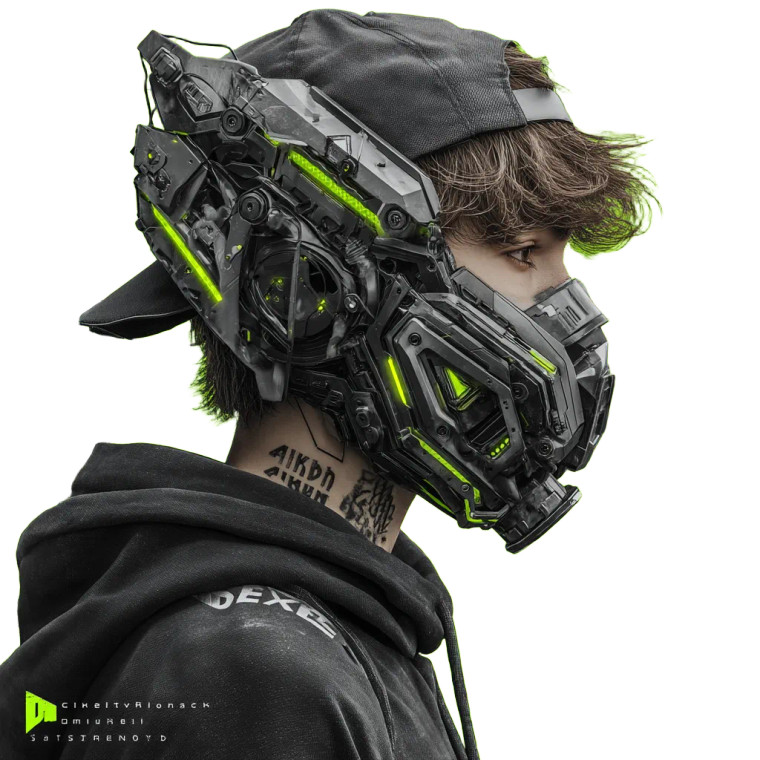 Cyborg Portrait V7 Vinyl Car Decal Sticker – Waterproof & UV-Resistant 8"