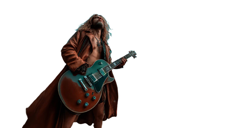 Rock Musician Playing Vinyl Car Decal Sticker – Waterproof & UV-Resistant 8"