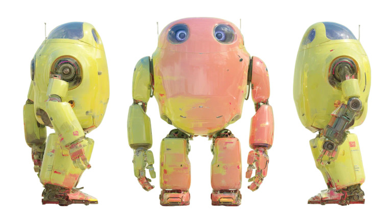 Friendly Humanoid Robot Vinyl Car Decal Sticker – Waterproof & UV-Resistant 8"