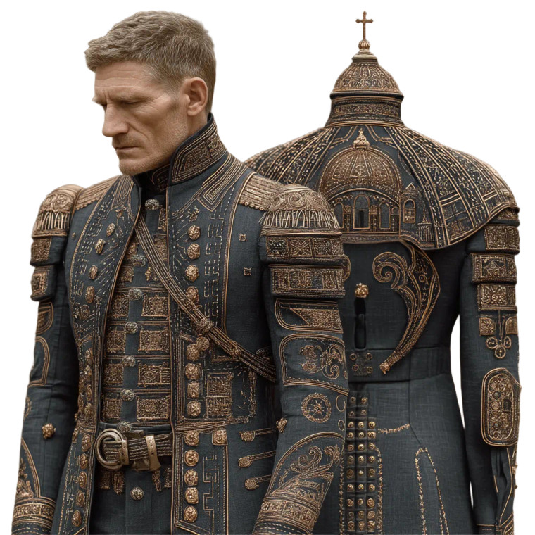 Mayan-Inspired Military Uniform Vinyl Car Decal Sticker – Waterproof & UV-Resistant 8"