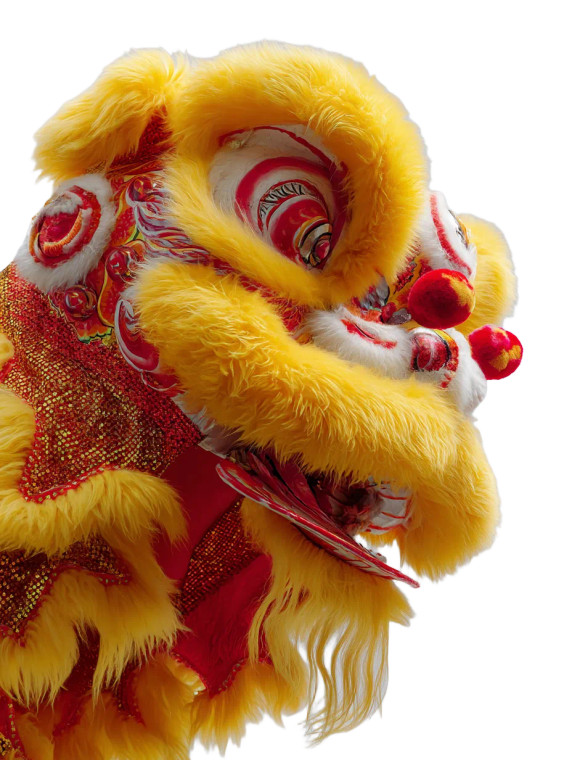 Red Lion Dance Vinyl Car Decal Sticker – Waterproof & UV-Resistant 8"