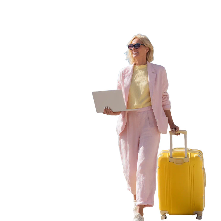 Happy Beach Woman V2 Vinyl Car Decal Sticker – Waterproof & UV-Resistant 8"