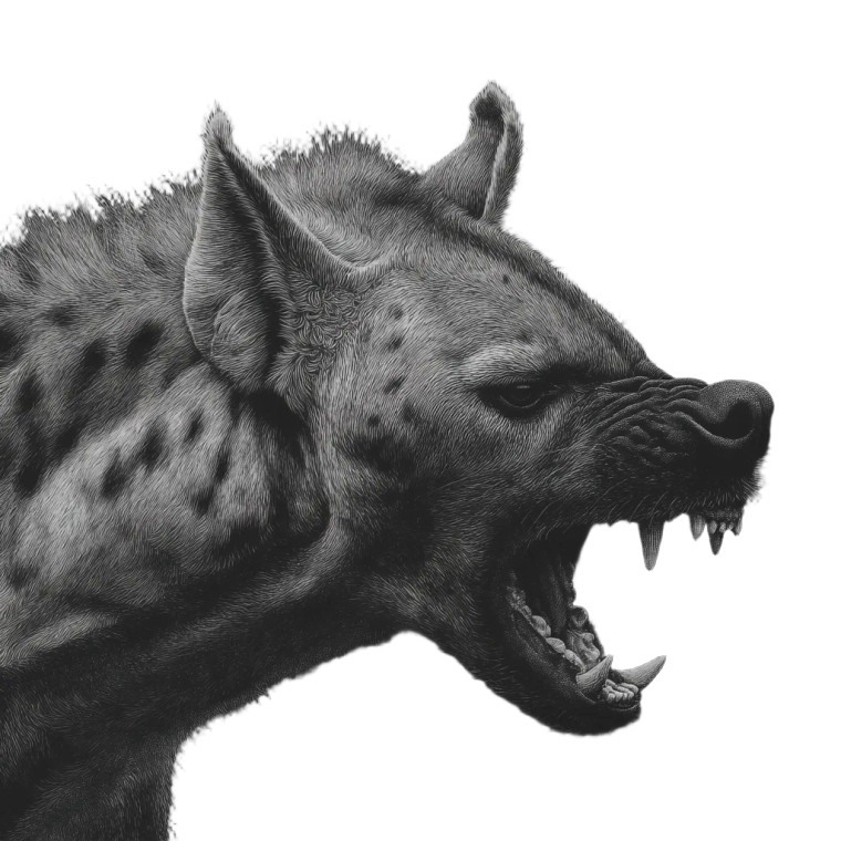 Angry Hyenas Head Vinyl Car Decal Sticker – Waterproof & UV-Resistant 8"