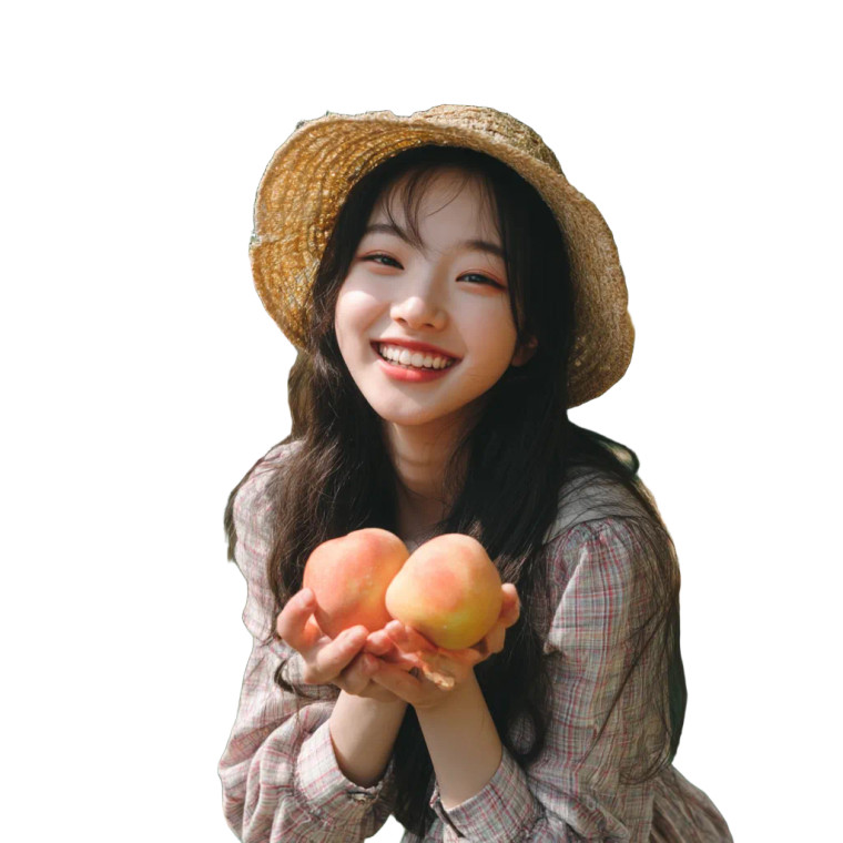 Smiling Girl With Apple Vinyl Car Decal Sticker – Waterproof & UV-Resistant 8"