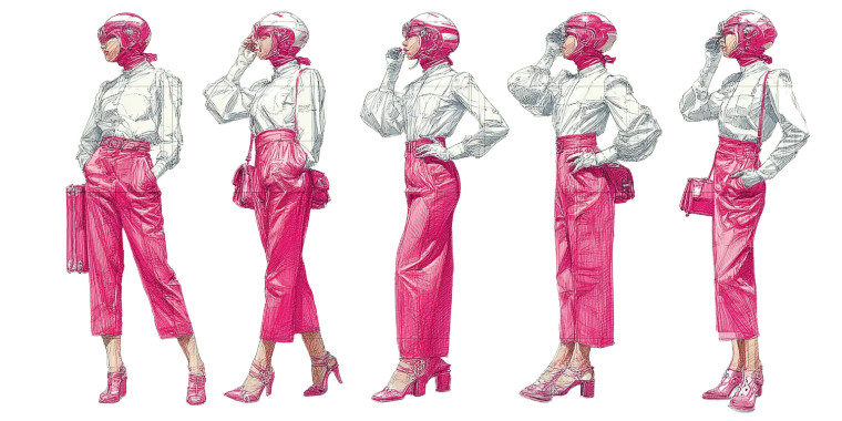 Retro-Futuristic Woman V7 Vinyl Car Decal Sticker – Waterproof & UV-Resistant 8"